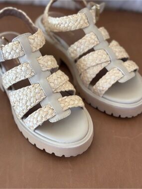 Seychelles Cream Braided Platform Sandals